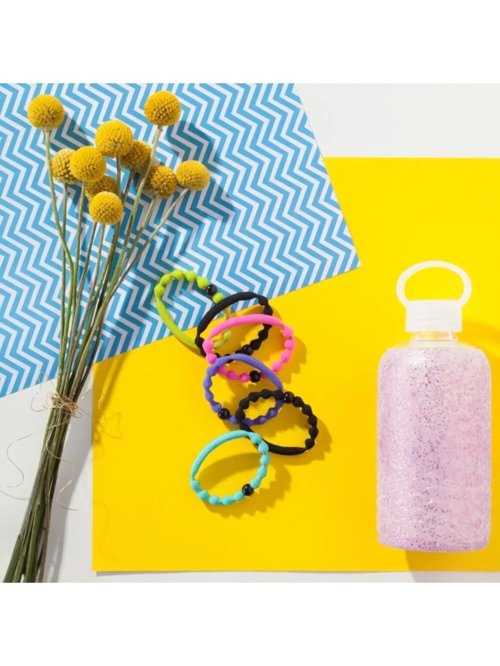 Damage-Free Neon Hair Ties - 10 Ct, Stronger Elastic Bands for All Hair Types
